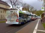 BLK-V1001, ein MAN Lion´s City Ü CNG, steht am 15.04.1008 auf dem Busbahnhof in Weißenfels.