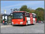 Ein MAN-Linienbus an der Haltestelle am Bahnhofsvorplatz in Ludwigsfelde. 11.10.06