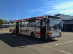 Mercedes-Benz O 407 von Dahlmanns Reisen (KUS-DA 105). Aufgenommen am 17.09.2014 auf dem Betriebshof der WNS in Kaiserslautern.