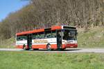 Bus Rheinland-Pfalz: Mercedes-Benz O 407 (BIR-WR 89) vom Omnibusbetrieb Westrich Reisen GmbH, aufgenommen im April 2021 in der Nähe von Herrstein, einer Ortsgemeinde im Landkreis Birkenfeld.
