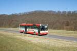 Bus Rheinland-Pfalz: Mercedes-Benz O 407 (BIR-WR 89) vom Omnibusbetrieb Westrich Reisen GmbH, aufgenommen im März 2022 in der Nähe von Herrstein, einer Ortsgemeinde im Landkreis Birkenfeld.