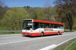 Bus Rheinland-Pfalz: Mercedes-Benz O 407 (BIR-WR 50) vom Omnibusbetrieb Westrich Reisen GmbH, aufgenommen im April 2022 in der Nähe von Herrstein, einer Ortsgemeinde im Landkreis Birkenfeld.