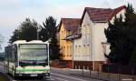 6. Februar 2015 - Schmerzke, Belziger Chaussee ein Mercedes-Benz Citaro I Ü, mit amtlichen Kennzeichen PM-E 284 der VGBelzig fährt als PlusBus 553 nach Lehnin.