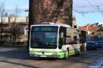 Brandenburg, ein Mercedes-Benz Citaro Ü (Facelift, Baujahr 2009, ex BRB-VK 14) der VGBelzig erreicht den Nicolaiplatz in Brandenburg an der Havel am 21.12.2013 .
