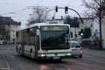 21.01.2015 ein Mercedes-Benz Citaro II Ü der VGBelzig durchfährt die Kanalstraße in Brandenburg an der Havel.