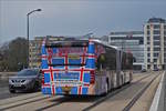 EW 1425, Heckansicht des  Mercedes Benz Citaro  III mit Vollwerbung, von Voyages Emile Weber (Wibbel) am 07.04.2019 in der Stadt Luxemburg.