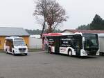 Mercedes Sprinter und Mercedes Citaro III LE Ü von Becker-Strelitz Reisen aus Deutschland in Neustrelitz am 03.03.2024