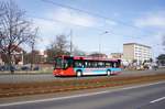 Stadtbus Gotha: Mercedes-Benz Citaro Ü (Wagennummer 156) des Omnibusbetriebes Wolfgang Steinbrück (Lackierung: Verkehrsbetrieb Wilhelm Schäpers GmbH & Co. KG aus dem Münsterland), aufgenommen im März 2017 im Stadtgebiet von Gotha.