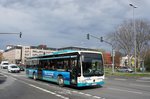 Mercedes-Benz Citaro Facelift Ü von Autobus Sippel GmbH, aufgenommen im April 2016 am Hauptbahnhof in Wiesbaden.