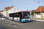 Bus Eisenach / Bus Wartburgkreis: Mercedes-Benz Citaro LE Ü (EA-WM 15) vom Verkehrsunternehmen Wartburgmobil (VUW), aufgenommen im Februar 2021 im Stadtgebiet von Eisenach.