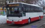 Mercedes-Benz O550 II Integro, Wagennummer 120, der Uckermärkischen Verkehrsgesellschaft mbH, 2010 in der Handelsstraße in Schwedt/Oder.