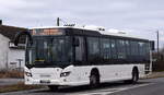 Verkehrsgebiet Dessau-Roßlau mit der Buslinie 21 und einem SCANIA Citywide am 31.01.24 Höhe Bahnübergang Bahnhof Rodleben.