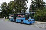 Bus Aue / Bus Erzgebirge: Setra S 213 UL vom Omnibusbetrieb E. Meichsner GmbH, aufgenommen im August 2016 am Bahnhof von Aue (Sachsen).

