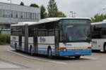 Setra Gelenkbus stand als Schulbus abgestellt in Höhe Rostock Hbf/Süd.12.07.2014