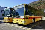 Ex BLT Citaro 1 und Setra 313 UL ex PostAuto Tessin am 13.10.18 bei Rattin Bus in Biel abgestellt.