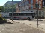 Einer der 315`er Setra der RVG-Weienfels verlsst gerade den Busbahnhof in Weienfels.