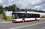 Bus Rodewisch / Bus Vogtland: Setra S 315 NF der Göltzschtal-Verkehr GmbH Rodewisch (GVG). Hierbei handelt es sich um einen Leihwagen der Reichert - Bus GmbH aus Muldestausee (Gemeinde in Sachsen-Anhalt). Aufgenommen im September 2019 am Busbahnhof von Rodewisch.