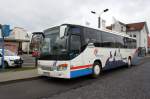 Bus Eisenach / Verkehrsgesellschaft Wartburgkreis mbH (VGW): Setra S 415 GT der KVG Eisenach, eingesetzt im Überlandverkehr. Aufgenommen am Überlandbusbahnhof von Eisenach im Dezember 2014.