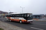 Setra S 417 UL vom Omnibusbetrieb Gerd Büchner, aufgenommen im März 2016 am Zentralen Omnibusbahnhof in Gotha.