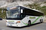 Setra S 417 UL  Dolomiti Bus , erster Setra Euro 6 Überlandbus für Italien, bei den Drei Zinnen/Dolomiten 07.09.2016