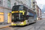 VVT Linie 960X (Expreßbus Lienz-Innsbruck) Setra S 431 DT von Postbus BD-14500 in der Bürgerstraße in Innsbruck.