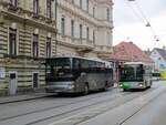 Graz. Am 13.01.2023 konnte ich den Wieselbus W4704 und Dr. Richard W4207 in der Sparbersbachgasse aufnehmen.