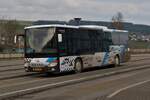 VS 3065, Setra S 416 LE der Bus Firma Stephany, wird sich nach einer kurzen Pause seine Strecke von Wiltz nach Troisvierges in Angriff nehmen. 04.2023