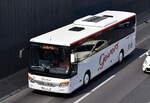Gevers Reisen mit einem SETRA S 415 UL business Reisebus/Überlandbus auf Sonderfahrt am 13.07.23 Berliner Stadtautobahn Höhe Messedamm.