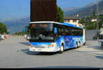 Bus Betriebe Leukerbad - Setra S 417 Ul mit Anh�nger  VS  38002 unterwegs beim Bahnhof Leuk am 28.06.2026