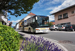 Setra S 415 NF von Siebler Reisen unterwegs auf der Kfl. 5021 als Kurs 34 (Steinfeld im Drautal Volksschule - Oberdrauburg Bahnhof), am 22.6.2016 bei der Haltestelle Steinfeld im Drautal Postamt.