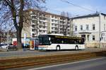 Stadtbus Gotha: Setra S 415 NF vom Omnibus- & Güterverkehr Klaus Gessert, aufgenommen im März 2017 im Stadtgebiet von Gotha.