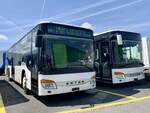 Die beiden Setra 415 NF ex Engadin Bus und ex CJ am 14.5.22 bei Interbus in Kerzers.