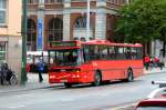 Busse mit Karosserie aus der Nachbarstadt Arna sind in Bergen in fast allen Farben unterwegs.