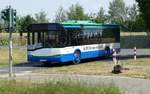 Solaris Urbino 12, 'Schröder-Reisen', (ex München) im SEV. Berlin-Tempelhof im Juni 2020.