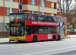 BVG - mit einem MAN Lions City DD, B-V 3440 (X10)- Busse in Teltow-Stadt im April 2016.