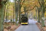 MAN Lion's City DD der BVG '3411' (DL08), ist auf der  Linie 218 Richtung Pfaueninsel unterwegs.