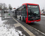 Mercedes-Benz eCitaro G 4816 der Bremer Stra�enbahn AG (BSAG), Linie 96 nach L�ssum, Haltestelle Bremen-Blumenthal am 25. Januar 2026.