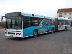 Dieser VOLVO-Gelenkbus braucht viel Platz zum wenden.Am 21.Januar 2011 stand der Bus in Bergen/Rügen.