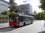 MAN NL 223 der Rheinbahn AG Düsseldorf (Wagennumer 7302, Baujahr 1999), im Einsatz als Linie 748 (Mettmann, Jubiläumsplatz - Ratingen-Homberg - Wülfrath, Stadtmitte).