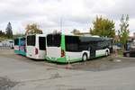 FraBus Mercedes Benz Citaro K und Citaro 2 am 03.10.18 in Offenbach auf einen öffentlichen Parkplatz 