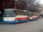Zwei Neißeverkehr Busse abgestellt am 22.02.08 in Forst (Lausitz).