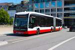 Hamburger Hochbahn Mercedes Benz eCitaro G Wagen 3415 am 13.07.25 am Jungfernstieg Hamburg