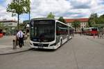Der erste MAN Lions City G Wagen 86 im Fuhrpark der Hanauer Straßenbahn am 03.07.20 in Hanau Freiheitspatz 