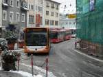 RNV Mercedes Benz Citaro C1 Facelift G 8188 wartet zusammen mit anderen Bussen am 23.02.15 in Neckargemünd Hanfmarkt da ein LKW die Altstadt verstopft hat 