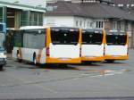 Drei RNV Busse am Betriebshof in Heidelberg am 02.08.10