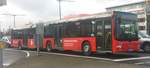 Hier steht der KA SB 592 von der Südwestbus am 16.02.18 am Karlsruhe Fächerbad.