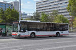 Mercedes Citaro von SWEG, auf der Linie 55, bedient am 02.09.2026 die Haltestelle beim badischen Bahnhof.