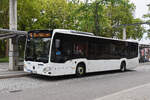 Mercedes Citaro von SWEG, auf der Linie 8, bedient am 24.08.2026 die Haltestelle beim Bahnhof L�rrach.