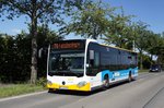 Stadtbus Mainz: Mercedes-Benz Citaro C2 der MVG Mainz / Mainzer Verkehrsgesellschaft, aufgenommen im August 2016 zwischen Mainz-Lerchenberg und Mainz-Marienborn.