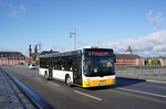 Stadtbus Mainz: MAN Lion's City der MVG Mainz / Mainzer Verkehrsgesellschaft, aufgenommen im Oktober 2016 auf der Theodor-Heuss-Brücke zwischen der hessischen Landeshauptstadt Wiesbaden und der